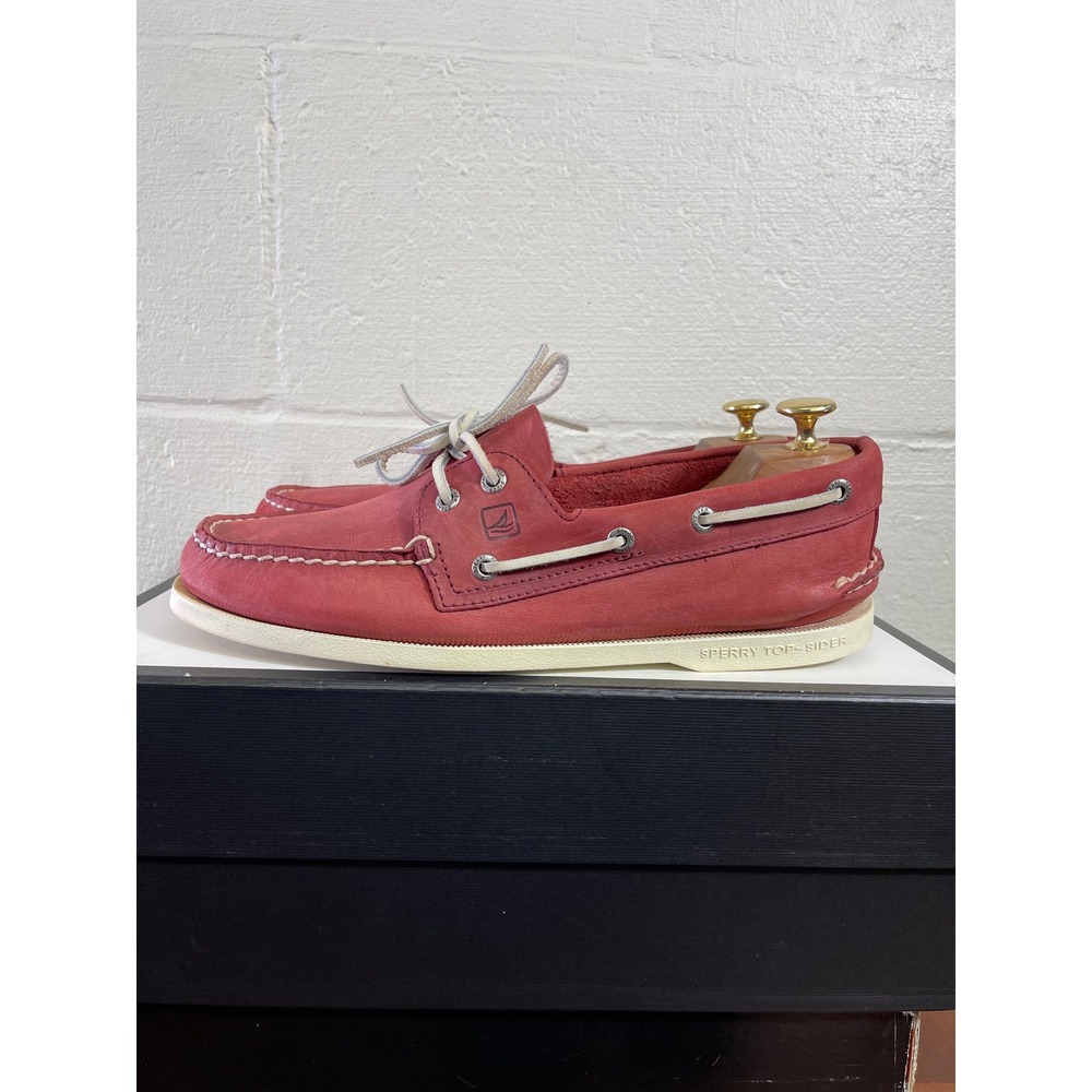 Sperry Top-Sider 10281535 Red Leather Boat Shoes 2 Eye Men's Size 9.5 M - Picture 4 of 10